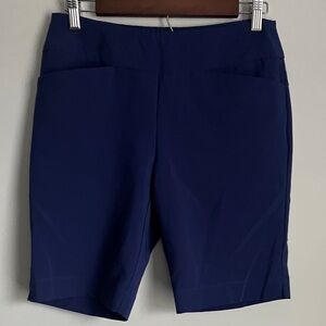 IBKUL Women’s Blue High Rise 4 Pocket Pull On Slimming Athletic Shorts Sz. 4